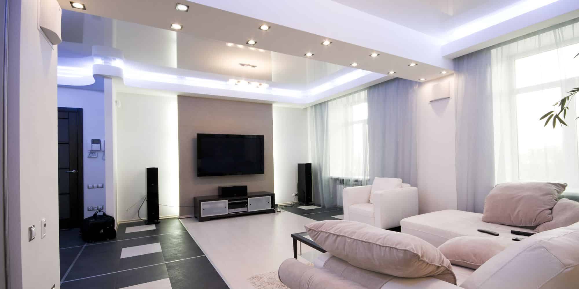 design woonkamer met sfeerverlichting